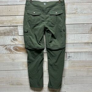 Kuhl Cargo Convertible Pants Womens 4 Short Green Zip Off Camping Hiking Outdoor